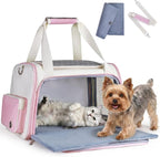 Homespon 34.5L Soft-Sided Cat Dog Carrier, Airline Approved Pet Bag | Collapsible Travel Bag with Removable Bed for Small Dogs & Cats