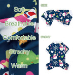 XPUDAC 4 Pack Christmas Dog Pajamas Comfy Dog Clothes for Medium Large Dogs Girl Boy Holiday Pet Outfit Winter Puppy Jumpsuits Pet Pjs Apparel, 3XL