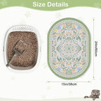 Bienbee Cat Litter Mat, 24" x 15" Dense Trapping Mesh for Litter Boxes | Litter Box Mat with PVC Mesh, Waterproof &Urineproof, Non-Slip Grip, Soft On Kitty Paws and Easy to Clean to Protect Floor