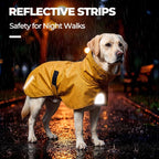 PU Dog Raincoat, Non-Toxic & Odorless Waterproof Vest, Adjustable High Neck and Hook & Loop Belly Closure for Rainy Potty Breaks & Wet Weather Outdoor Walks (Yellow, XXX-Large)