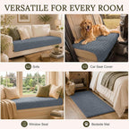 Smiry Velvet Couch Cover for Dogs, Non Slip Soft Sofa Protector for Pets | Washable Sofa Cover for Cats, Cozy Furniture Protector Against Pet Hair, Scratches, Fits Sectional Sofa(Grey, 27.6"x27.6")