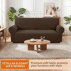 XINEAGE Stretch 3 Seater Slipcover, Non-Slip Pet Couch Cover,Light Coffee | Washable Furniture Protector, Elastic Bottom, Dogs & Cats Friendly, Scratch-resistant, Fast Setup, High Elasticity