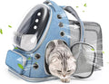 Cawypety Expandable Cat Backpack,Cat Bubble Backpack Carrier for Carrying Cats, Pets and Small Dogs,Airline-Approved,Designed for Travel, Hiking, Walking,Car （Blue