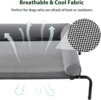 Cooling Elevated Dog Bed for Large Dogs – Waterproof Raised Dog Cot with Slope Headrest, Breathable Teslin Mesh, Durable & Portable Pet Bed for Indoor and Outdoor Use, Grey