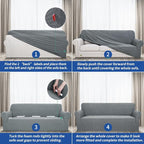 YEMYHOM Couch Cover Latest Jacquard Design High Stretch Extra Large Sofa Covers Pet Dog Cat Proof Oversized Slipcover Non Slip Magic Elastic Furniture Protector (XL Sofa, Light Gray)