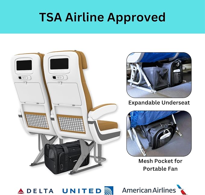 Airline Approved & Crash-Tested Expanable Cat Carrier | 2-in-1 Crash-Tested Small Dog Car Seat & Portable Pet Carrier | CPS Certified for Crash Protection & Safe Pet Travel