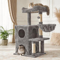 Fansafurn Cat Tree Tower for Indoor Cats, 36-inch Adult Cat Tree House for Large Adult Cats with Steps, Scratching Post, 2 Cat Condo, Dangling Toys, Light Grey