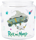 Silver Buffalo Rick and Morty Falling Ship, Glass Jar with Lid | Out of, Cookie Snack Candy, Small Size