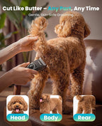 oneisall Dog Clippers for Grooming fit Doodles & Poodles,9050 | Compatible with Wahl's 3379,3332-3339 Metal Guards,3.5 Hours of Battery Life, 6500 Rpm High-Speed Cutting, Removable Blades