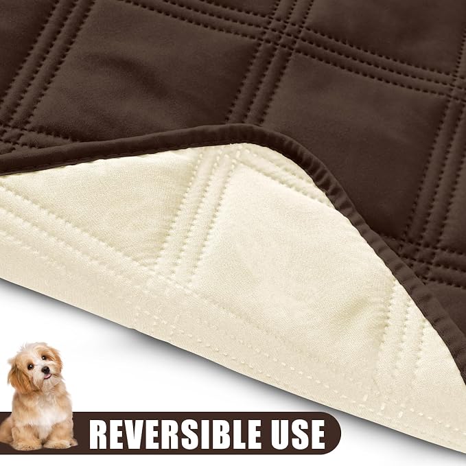 Smiry Waterproof Dog Bed Cover, Reversible Pet Blanket for Sofa Couch | Soft Washable Dog Blanket, Leakproof Couch Cover for Dogs Cats & Furniture Protection, 40x70, Chocolate/Beige