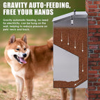 Automatic Dog Feeder Large Breed Outdoor, Stainless Steel Material | 25 Lbs Dog Dry Food Dispenser with Clear Flap Door, Gravity Pet Feeder Feeding Station, Sturdy and Durable, Wall Mountable