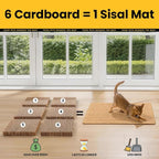 Conlun Cat Scratching Pad, 27.5x35.4in Sisal Mat Couch Protector | Indoor Cat Scratcher Mat, Mess-free, Anti-slip Backing, Hook&Loop Tape for Furniture Door Wall, Brown