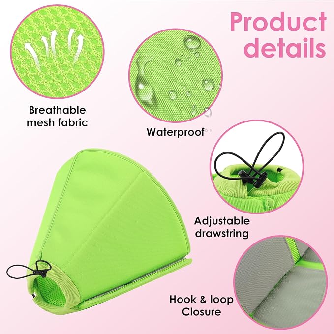 AOFITEE Soft Dog Cone, Adjustable Cones for Dogs After Surgery, Comfy Dog Cone Collar Alternative to Stop Licking, Elizabethan Recovery Collar for Large Dogs(Green,Large)