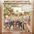 Mumeasy Extra Wide Large Baby Gate for Doorways, 36-66" Walk Through Wide Long Dog Gate for Door & Stair, Auto Close Dual Swing Pressure Mounted Child Safety Gate for Toddlers, Puppies & Pets, White