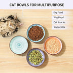 Selamica Ceramic Cat Bowls Set of 4, Cat Food Bowl Whisker Friendly, 5.6 Inch Shallow Wide Kitten Plates for Food and Water, Dishwasher Safe, Gradient Colors