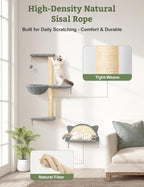 5-in-1 Cat Wall Shelves, Solid Wood Cat Wall Furniture Set for Indoor Cats | 44 lb per Shelf, 72-Hour Load Tested, Pre-Drilled, Fits 16 in. Stud Drywall & Solid Walls, for Small to Medium Cats