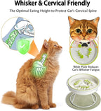Raised Cat Dog Slow Feeder Bowl with Stand, Cat Slow Bowl for Wet Food and Dry Food, Stop Vomit and Choking, Slow Down Eating Speed, Ceramic Elevated Slow Cat Bowls, Whisker Friendly Pet Puzzle Feeder