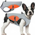 Dog Cooling Jacket for Large Dogs, Pet Cooling Vest with Mesh and D Ring, Dog Reflective Stripe Cooler Jacket for Beach, Hiking, Walking, Orange-L