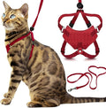 Houdini™ Escape Proof Cat Harness and Leash (Red, M/L) | Adjustable walking vest with 6ft lead, breathable mesh, secure snug fit, lightweight for travel, hikes and daily adventures