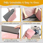 Dog Car Seat for Small/Medium Dogs, Memory Foam Dog Booster Seat, Travel Safety Per Car Seat with Washable Removable Cover, Storage Pockets for Dogs up to 35 lbs (Pink, Small)