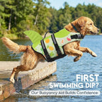 ASENKU Dog Life Jacket - Pet Safety Vest for Swimming & Boating, Shark Life Jacket with Floatation, Dog Lifesavers Swimsuits for Small Medium Large Dogs (Fruit, 2XL)