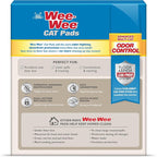 Four Paws Wee-Wee Cat Pads, Fresh Scent, 10 Count | Disposable litter box mats, great for under litter boxes, advanced odor control, fast absorption, litter tracking, 28" x 30"