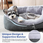 INVENHO Dog Bed for Small Dogs - Washable, Orthopedic, Calming & Warming - Durable Pet Bed with Anti-Slip Bottom (25"x21"x8")