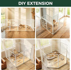 FXW AuraSpace Pro Acrylic & Wire Mesh Indoor Dog Playpen, 40" H, 8 Panels | Clear View, Heavy-duty Metal, Flexible Layouts, Easy Walk-Through, For Medium & Large Dogs, Patented
