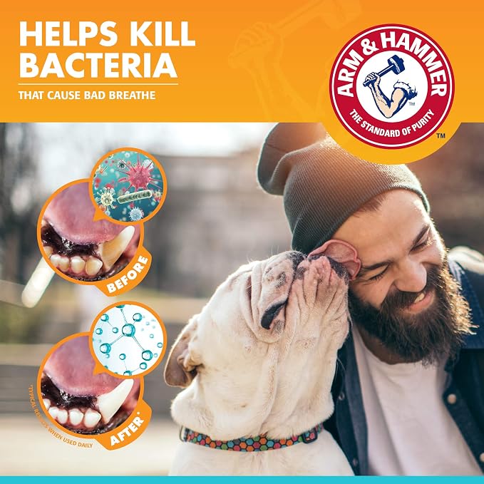 Arm & Hammer Fresh Breath Enzymatic Dog Toothpaste, Vanilla Ginger, 2.5 Oz | Baking soda dental gel eliminates bad breath, safe for daily use in puppies and adult dogs