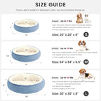 Love's cabin Round Donut Cat and Dog Cushion Bed, 24in Pet Bed for Small or Medium Dogs, Anti-Slip & Water-Resistant Bottom, Soft Durable Fabric Pet Beds, Washable Calming Cat Bed Sky Blue