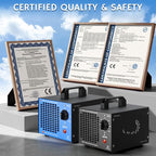 Airthereal MA5000 Ozone Generator, High Capacity, 2000 Sq Ft, Blue | Ozone Air Ionizer for Rooms, Smoke, Cars, Pets, O3 deodorizer