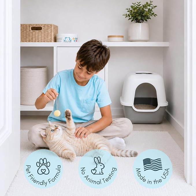 Litter Box Magic Cat Litter Deodorizer, Fresh & Unscented,16oz, Pack of 2 | Two 16 Oz Litter Odor Eliminator Gel Jars. Neutralize Cat Litter Box Odors Up to 60 days. Multi-Cat Odor & Stain Removers