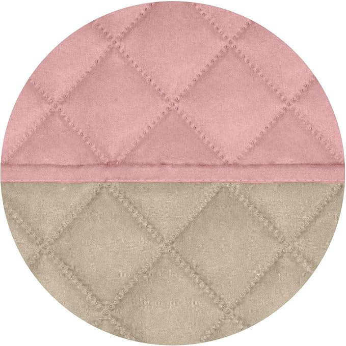 PureFit Reversible Quilted Sofa Cover, Water Resistant Slipcover Furniture Protector, Washable Couch Cover with Non Slip Foam and Elastic Straps for Kids, Dogs, Pets (X Large, Pink/Beige) | Pink/Beige, Water Resistant Couch Protector, Washable Pet Couc...