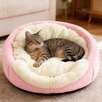 Cat Beds for Indoor Cats - Rabbit-Shaped Large Cute Cat Cave Bed,Pink XL | 17.7''Calming cat Tent house for large Cats & Small Dog,Soft Warm Plush&Removable Cushioned Pad,Machine Washable,cat Hideaway