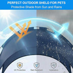 Elevated Dog Bed with Canopy Raised Pet Cot for Large Dogs, Outdoor Dog Cot with Removable Sun Shade Tent, Breathable Mesh Portable Dogs Cot for Camping, Beach, Backyard, Outdoor Use