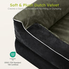 CWAWZ Dog Beds for Large Dogs, Orthopedic Dog Bed with Cooling Gel Memory Foam, Waterproof Large Pet Bed with Removable Washable Cover, 36" Pet Sofa Couch Dutch Velvet with Bone Toy, Black