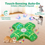Interactive Cat Toys for Indoor Cats,Automatic Kitten Tunnel Toys | Rechargeable Touch Activated, Hide and Seek Design, Colorful Fluffy Tail & Butterfly, Cat Enrichment Toy for Bored Cats