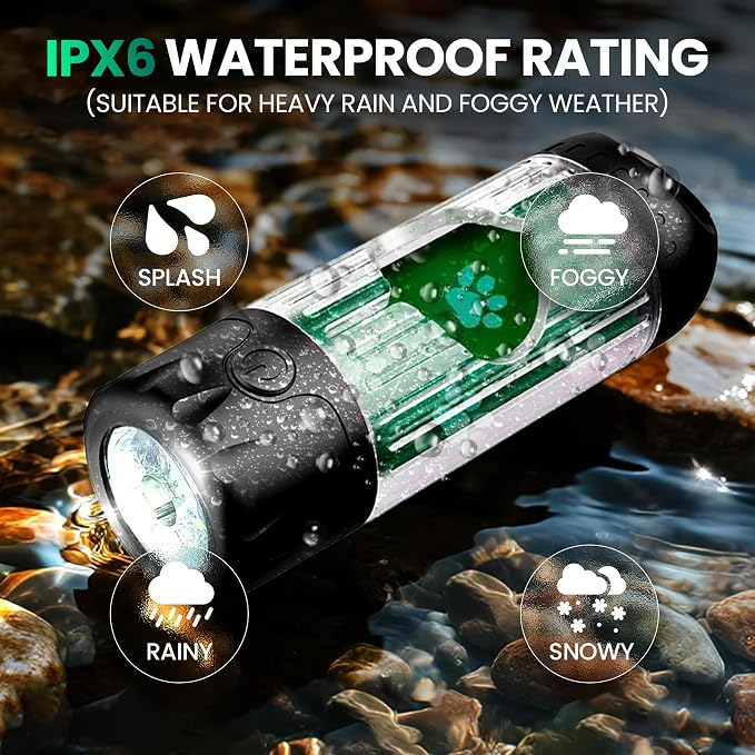 Dog Poop Bag Dispenser with LED Flashlight for Leash | USB-C Rechargeable, Waterproof, Hands-Free Waste Bag Holder, Includes 45 Bags (3 Rolls)