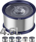4.5L/1.2Gal Dog Water Bowl, No Spill Stainless Steel Slow Water Bowl for Medium Large Dogs, Large Capacity Splash Proof Slow Drinking Water Bowls with Anti-Slip Mat for Mess Drinkers, Blue