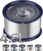 4.5L/1.2Gal Dog Water Bowl, No Spill Stainless Steel Slow Water Bowl for Medium Large Dogs, Large Capacity Splash Proof Slow Drinking Water Bowls with Anti-Slip Mat for Mess Drinkers, Blue