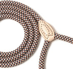Mile High Life Dog Leash with Genuine Leather Connection, 4/5/6 FT | Rope Leash, Heavy Duty 360° Swivel Metal Clasp, for Small Medium & Large Dogs Walking (Brown, 60 Inch-1/2)