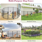 Dog Playpen 40 inch Dog Fence for Outdoor Indoor Use Heavy Duty Metal Dog Pen for Large Dogs, Rustproof Pet Playpen Portable Pet Fence Outdoor for Yard, RV Camping, Customizable, 24 Panels