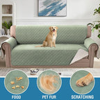 H.VERSAILTEX 100% Waterproof Couch Cover 4 Seater Sofa Slipcover Furniture Protector for Pets Kids Children Dog Cat with Non-Skid Backing (Oversized Sofa, Pale Aqua)