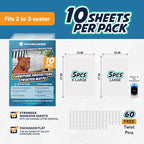 Panther Armor Cat Furniture Protector, 10 Matte Sheets with Twist Pins | Solid barrier shield, not a sticky deterrent. Couch protector from cat claws. 5 XL plus 5 large sheets, removable