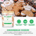 Pet House Pet Odor Candle Plant Based Soy Candle Clean Burning, Long Lasting for Home, Gingerbread Cookies