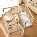 Jalove Acrylic Indoor Dog Playpen for Small and Medium Dogs, 30 inch, 2 Panels, Includes 1 Gate & 1 Panel, White