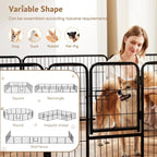 DUMOS Dog Playpen Indoor, Metal 24 Inch 16 Panels Foldable Pet Fence with Door, Outdoor Small Medium Large Dog Puppy Portable Exercise Play Pen for RV Camping, Trips, Play Yard
