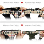 NESTROAD No Pull Dog Harness with Leash, Reflective No Choke Pet Vest Harness,Adjustable Soft Padded Dog Harness with Easy Control Handle for Large Dogs(Checkered Beige,Large)