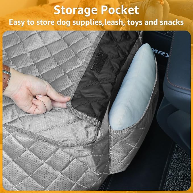 PETICON Waterproof Front Seat Car Cover 2 Pack, Full Protection | Dog Car Seat Cover with Side Flaps, Nonslip Scratchproof Captain Chair Seat Cover Fits for Cars, Trucks, SUVs, Jeep, Gray