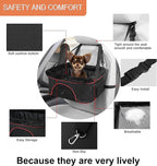 ROODO Dog Car Booster Seat with Safety Leash and Foldable Metal Frame for Small Pets up to 20 lbs Height-Adjustable Portable Puppy/Cat Car Seats with Plush Thick Cushion Mesh Window(Gray)